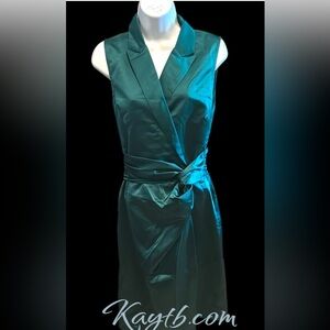 Elegant La Lavon Sm Teal Satin Wrap Dress